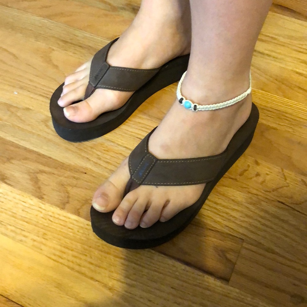 Brown Reef flip-flops